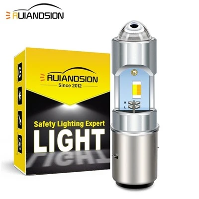 Ruiandsion BA20D 6V Led Motorcycle Headlight Bulb For Sale White Yellow