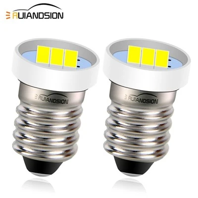Ruiandsion E10 Miniature Screw Bulbs Flashlights Torch Bike Lights 12V 24V White Warm White